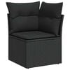 vidaXL Gartensofa-set mit Kissen 12 pcs Schwarz Poly-Rattan