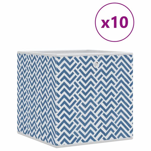 vidaXL Faltboxen 10 Stk. Blau 32x32x32 cm Vlies