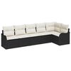 vidaXL Gartensofa-set Schwarz Poly-Rattan