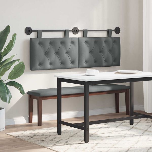 vidaXL H&auml;ngevorderseite Wandmontiert Dunkelgrau 150 x 55 x 7 cm Stoff