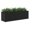 vidaXL Pflanzk&uuml;bel mit 3 T&ouml;pfen 2 Stk. Schwarz 105x30x32cm Poly Rattan