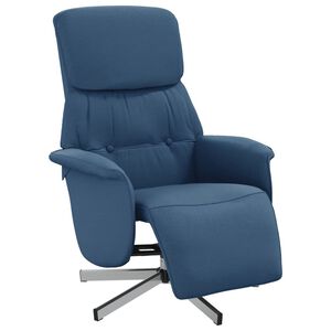 vidaXL Relaxsessel mit Fu&szlig;teil Blau Stoff