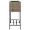 vidaXL Hochbeete mit Ablage 2 Stk. Grau 70x28x70 cm Poly Rattan