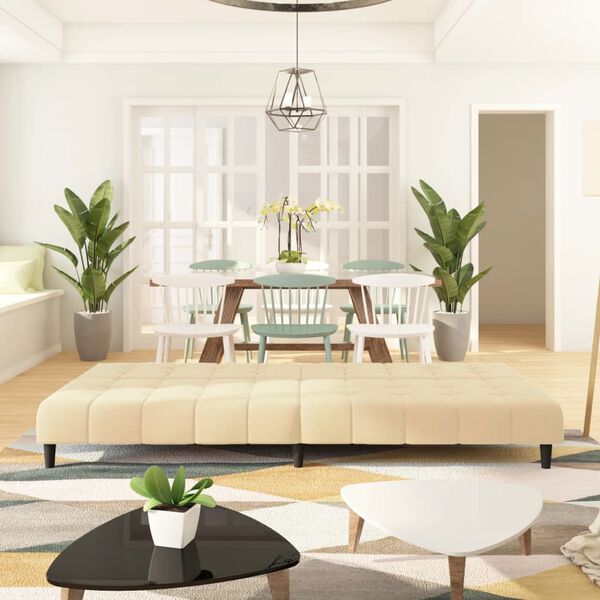 vidaXL Schlafsofa 2-Sitzer Creme Samt