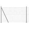 vidaXL Maschendrahtzaun mit Betonsockel 25 x 1,4 m Grau Netz