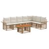 vidaXL Gartensofa-set 8 stk. Nat&uuml;rlich und Cremwei&szlig; Poly-Rattan