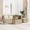 vidaXL Gartensofa-set mit Kissen mit Speicher 6 pcs Beige Poly-Rattan