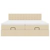 vidaXL Ottoman-Bett mit Matratzen Creme 160x200 cm Stoff