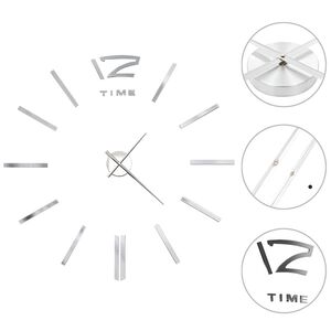 vidaXL 3D-Wanduhr Modernes Design 100 cm XXL Silbern