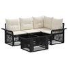 vidaXL Gartensofa-set 5 stk. Schwarz und Cremewei&szlig; Poly-Rattan