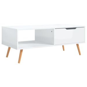vidaXL Couchtisch Hochglanz-Wei&szlig; 100x49,5x43 cm Holzwerkstoff