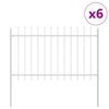 vidaXL Gartenzaun WOERDEN 6 stk. 10,2 x 1,2 m Wei&szlig;