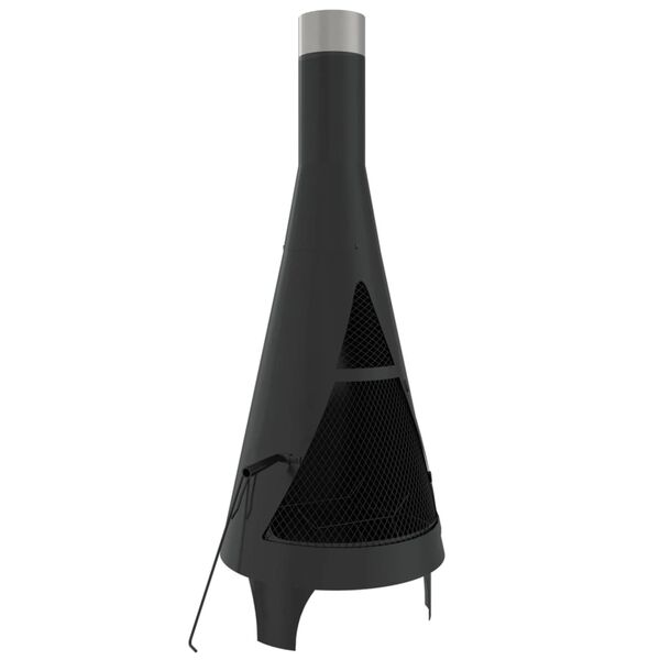 vidaXL Gartenkamin mit Sch&uuml;rhaken 45x45x122 cm Stahl