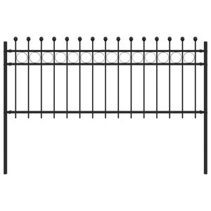 vidaXL Ringzaun TILBURG 200 x 80 cm Pulverbeschichteter Stahl Schwarz