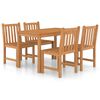 vidaXL 5-teiliges Garten-Ess-Set 120 x 70 cm Massivholz Teak