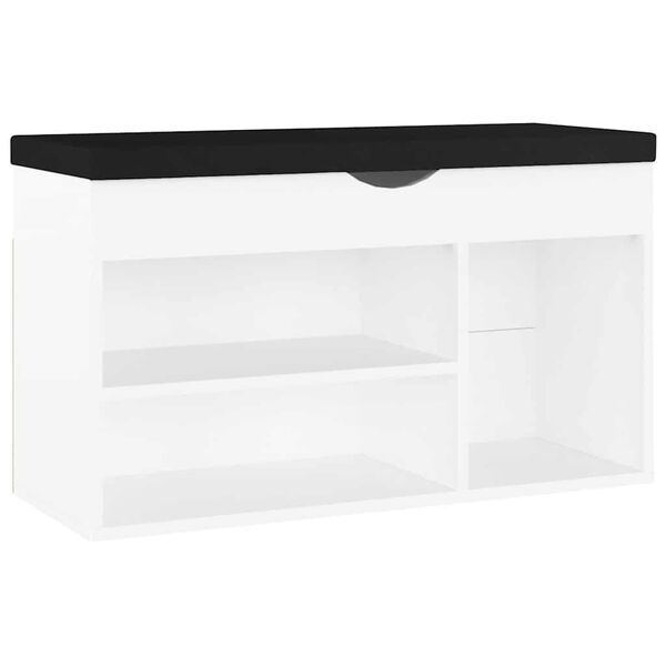 vidaXL Schuhbank mit Kissen Wei&szlig; 80x30x47 cm Holzwerkstoff