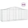 vidaXL Gabionen mit Hochbogen 30 Stk. 200x50x80/100cm Verzinktes Eisen