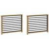 vidaXL Armlehnen Modul 2 pcs Wei&szlig; 80 x 6 x 61 cm Massivholz Akazie