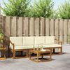 vidaXL Outdoor-Sofagarnitur mit Kissen 5 pcs Natur und Creme
