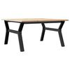 vidaXL Couchtisch Y-Gestell 80x80x45cm Massivholz Kiefer und Stahl