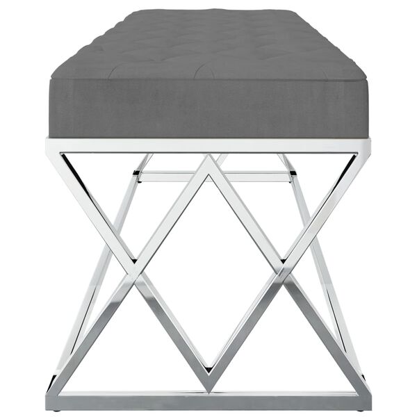 vidaXL Sitzbank Dunkelgrau Samt und Edelstahl