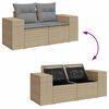 vidaXL 8-tlg. Garten-Sofagarnitur mit Kissen Beige Poly Rattan