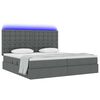vidaXL Bett mit Stauraum und LED Dunkelgrau 200 x 200 cm Polyester