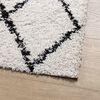 vidaXL Teppich Shaggy Hochflor Modern Creme und Schwarz 80x250 cm