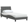 vidaXL Bett mit Matratze "Hanko" Dunkelgrau 80x200 cm Stoff