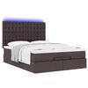 vidaXL Ottoman-Bett mit Matratze & LEDs Dunkelbraun 140x200 cm Stoff