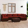 vidaXL 7-tlg. Garten-Lounge-Set mit Kissen Poly Rattan Braun