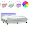vidaXL Boxspringbett mit Matratze & LED Hellgrau 200x220 cm Samt