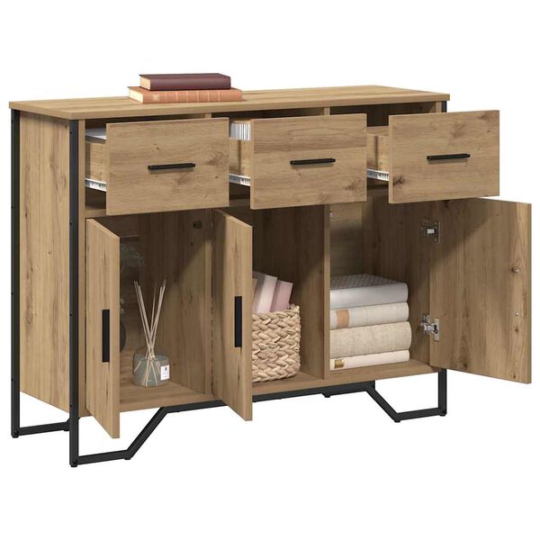 vidaXL Sideboard mit Schubladen Artisan-Eiche 97 x 32,5 x 74,5 cm