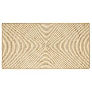 vidaXL Teppich Nat&uuml;rlich und Wei&szlig; 60 x 110 cm Jute