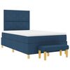 vidaXL Boxspringbett mit Matratze mit Kopfteil Blau 120 x 200 cm Stoff