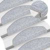 vidaXL 15 Stk. Treppenmatten Hellgrau 65 x 24 x 4 cm