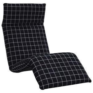 vidaXL Sonnenliege Klappbar Schwarz Karomuster 175x54x8,5 cm