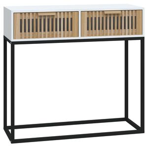 vidaXL Konsolentisch Wei&szlig; 80x30x75 cm Holzwerkstoff und Eisen