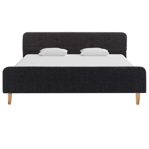 vidaXL Bettgestell Dunkelgrau Sackleinen 160x200 cm