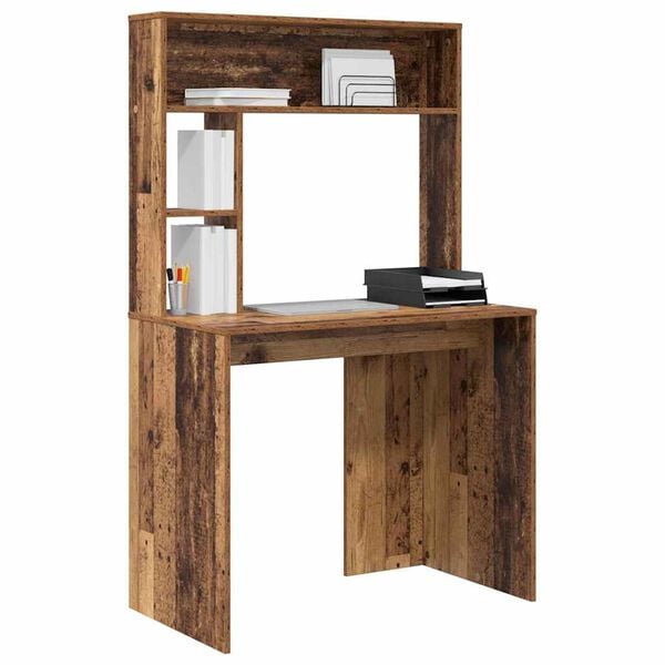 vidaXL Schreibtisch mit Regal Altholz 91 x 50 x 149 cm Holzwerkstoff