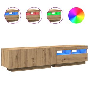 vidaXL TV-Schrank mit LED-Leuchten Artisan-Eiche 180x35x40 cm
