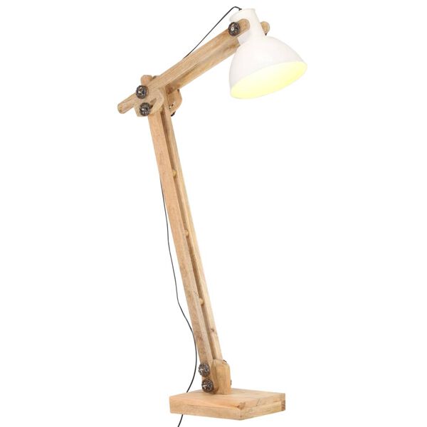 vidaXL Stehlampe Wei&szlig; Mango Massivholz E27