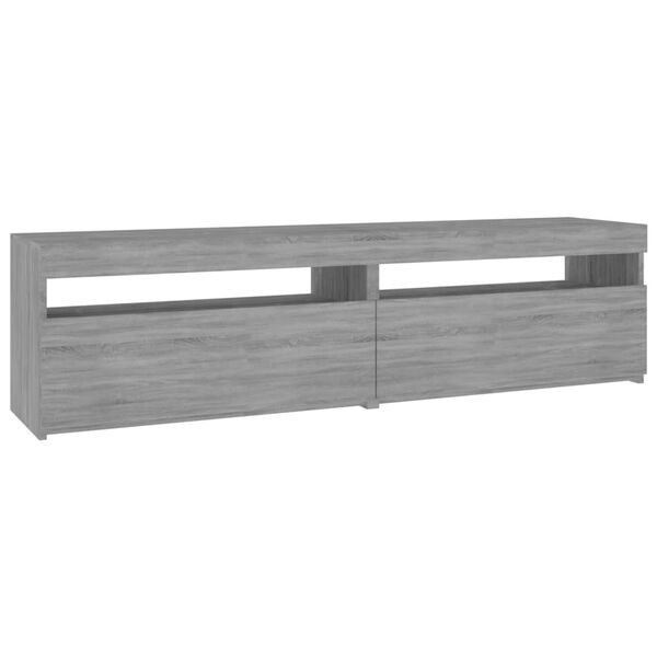vidaXL TV-Schrank mit LED-Leuchten 2 Stück Grau Sonoma 75x35x40 cm