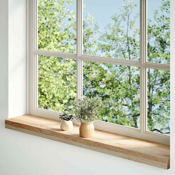 vidaXL Fensterb&auml;nke 2 Stk. Unbehandelt 80x15x2 cm Massivholz Eiche