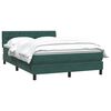 vidaXL Boxspringbett mit Matratze Dunkelgr&uuml;n 160x220 cm Samt