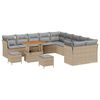 vidaXL Gartensofa-set 13 stk. Beige Poly-Rattan