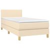 vidaXL Boxspringbett mit Matratze & LED Creme 80x200 cm Stoff