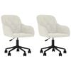 vidaXL Esszimmerst&uuml;hle 2 Stk. Drehbar Creme Samt