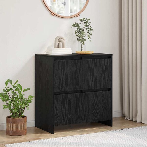 vidaXL Sideboard Schwarz Eichen-Optik 70 x 41 x 75 cm Holzwerkstoff