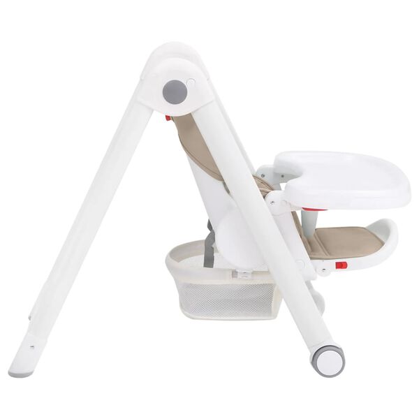 vidaXL Baby-Hochstuhl Beige Aluminium